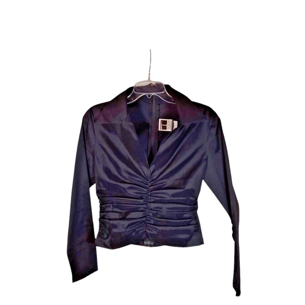 Tadashi Black Long Sleeve Shirt Back Zipper Women's Size 10‎ Made in USA